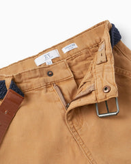 Chino Twill Shorts With Belt for Boys