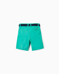 Chino Twill Shorts With Belt for Boys