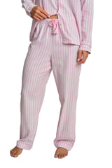 Isla & Evie Holiday Flannel Long Pajama Packs (2 Pack) Pink Lurex Stripe-Lsi / LARGE