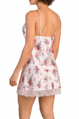 Isla & Evie Satin Chemise Slip Floral Print / LARGE