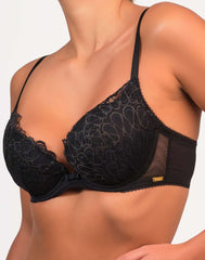 Gossard Swirl Padded Plunge Bra-Black 34B / Black