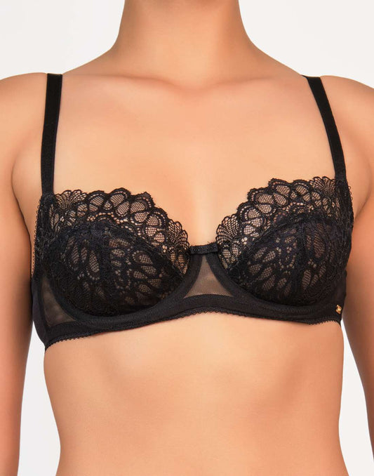 Gossard Swirl Non-Padded Balconette Bra- Black 34B / Black