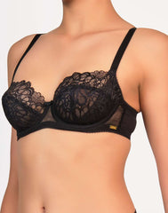 Gossard Swirl Non-Padded Balconette Bra- Black 34B / Black