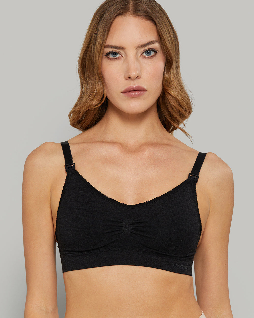 NO WIRE MATERNITY BRA CHARCOAL MARLE / 8/10