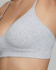 LA SENZA MID GREY ORGANIC COTTON EVERY DAY NO WIRE BRA MID GREY MARL / 10/12