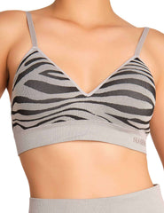 Isla & Evie Plunge Sports Bra Animal Print / MED