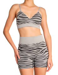 Isla & Evie Plunge Sports Bra Animal Print / MED