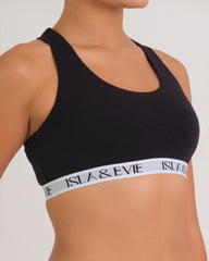 Logo Band Bra Top BLACK BEAUTY-LSI / MED