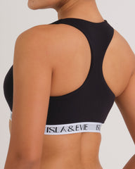 Logo Band Bra Top BLACK BEAUTY-LSI / MED