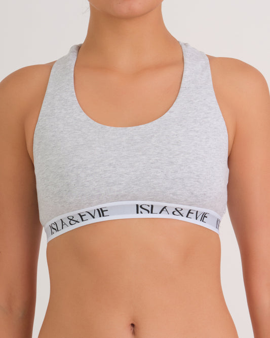 Logo Band Bra Top GREY MARL / MED