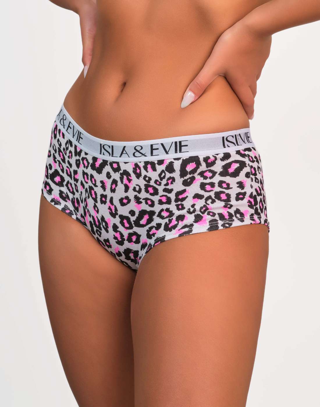 Pantieslogobandboyshort Pink Leopard / MED