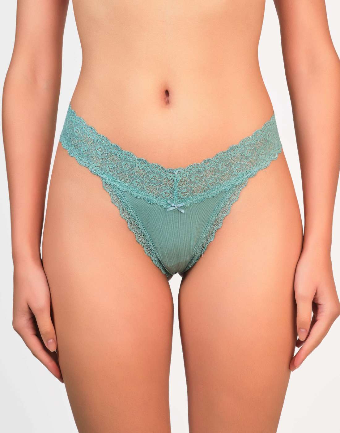 Panties Thong Lace Trim Canton / MED