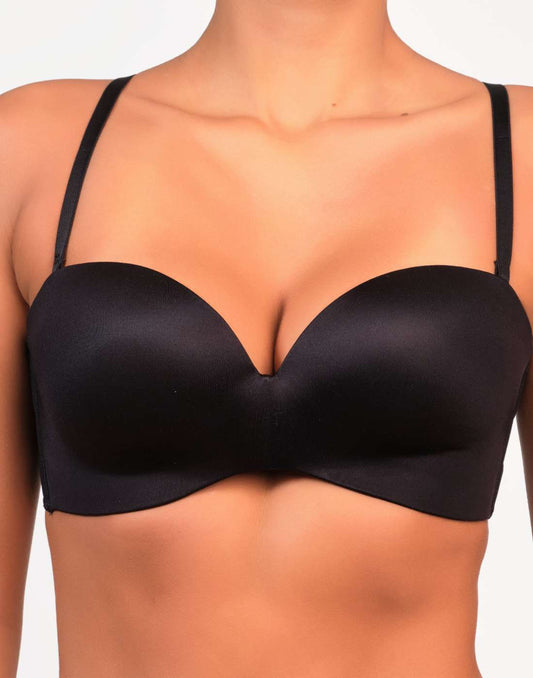 Isla & Evie Strapless Multiway Strapless Plunge Bra Black / 34B