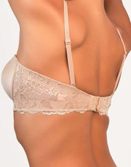 Isla & Evie Padded Lace Trim Bra 34B / Nude