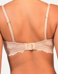 Isla & Evie Padded Lace Trim Bra 34B / Nude