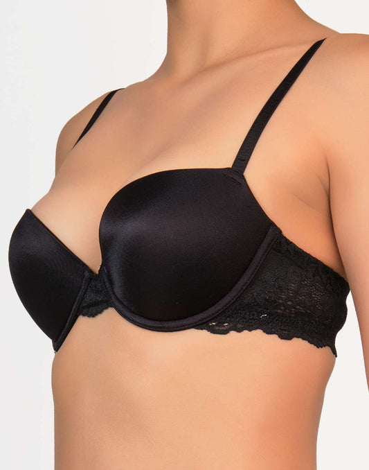 Isla & Evie Everyday Pushup Light Balconette Bra Black / 34B