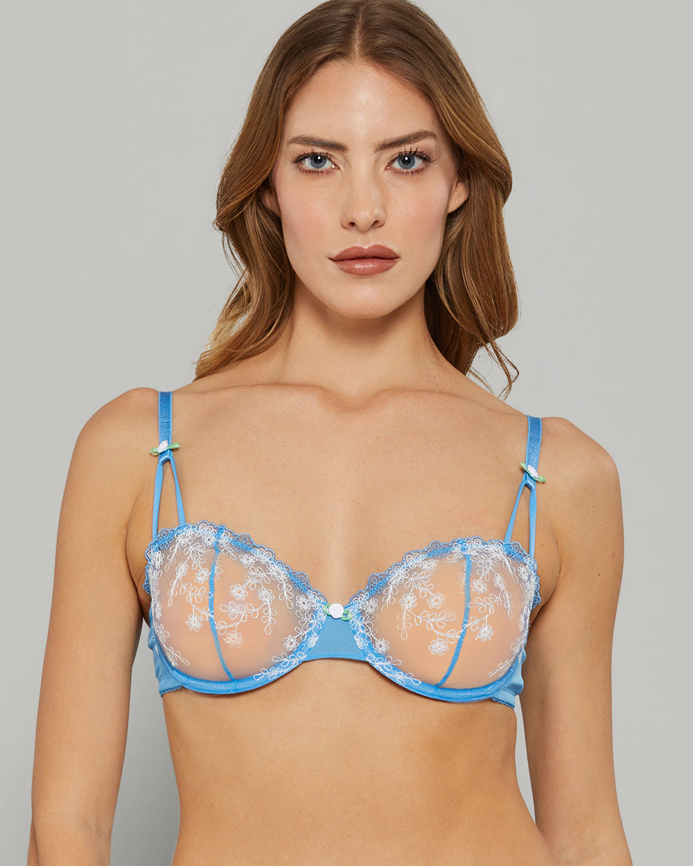 ISLA & EVIE ISABELLE BALCONETTE BRA AZURE BLUE / 34B