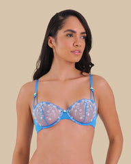 ISLA & EVIE ISABELLE BALCONETTE BRA AZURE BLUE / 34B