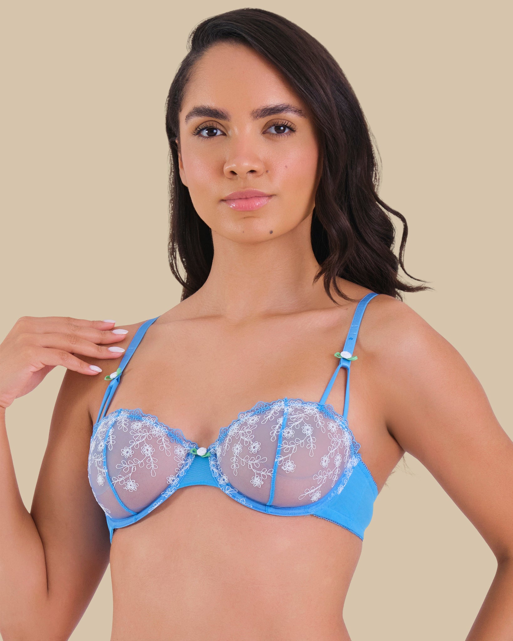 ISLA & EVIE ISABELLE BALCONETTE BRA AZURE BLUE / 34B