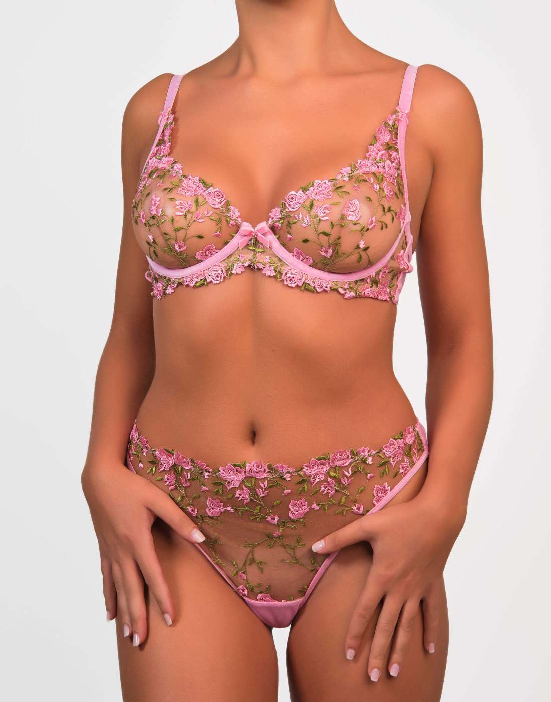 Dita Von Teese Sexy Unlined Plunge Lace Bra Light Pink / 34B-LSD