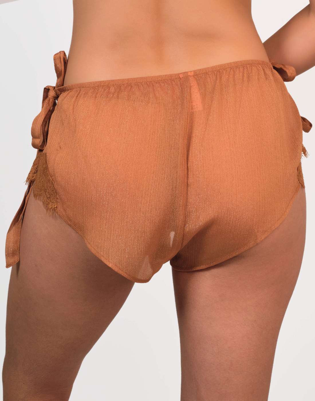 Isla & Evie Brie Tie Side Flirty Shorts MED / Copper Bronze