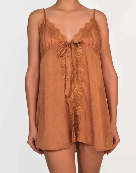 Isla & Evie Brie Babydoll & G-String MED / Copper Bronze