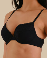 Isla & Evie Bra Push Up Rib BLACK BEAUTY-LSI / 34B