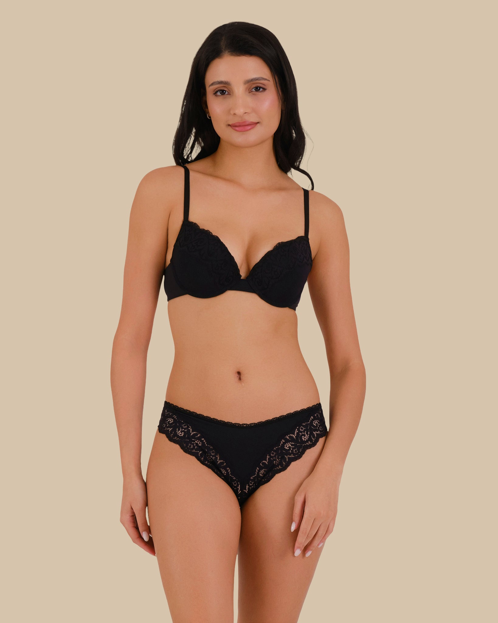 Isla & Evie Bra Push Up Rib BLACK BEAUTY-LSI / 34B