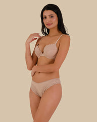 Isla & Evie Bra Push Up Rib RUGBY TAN / 34B