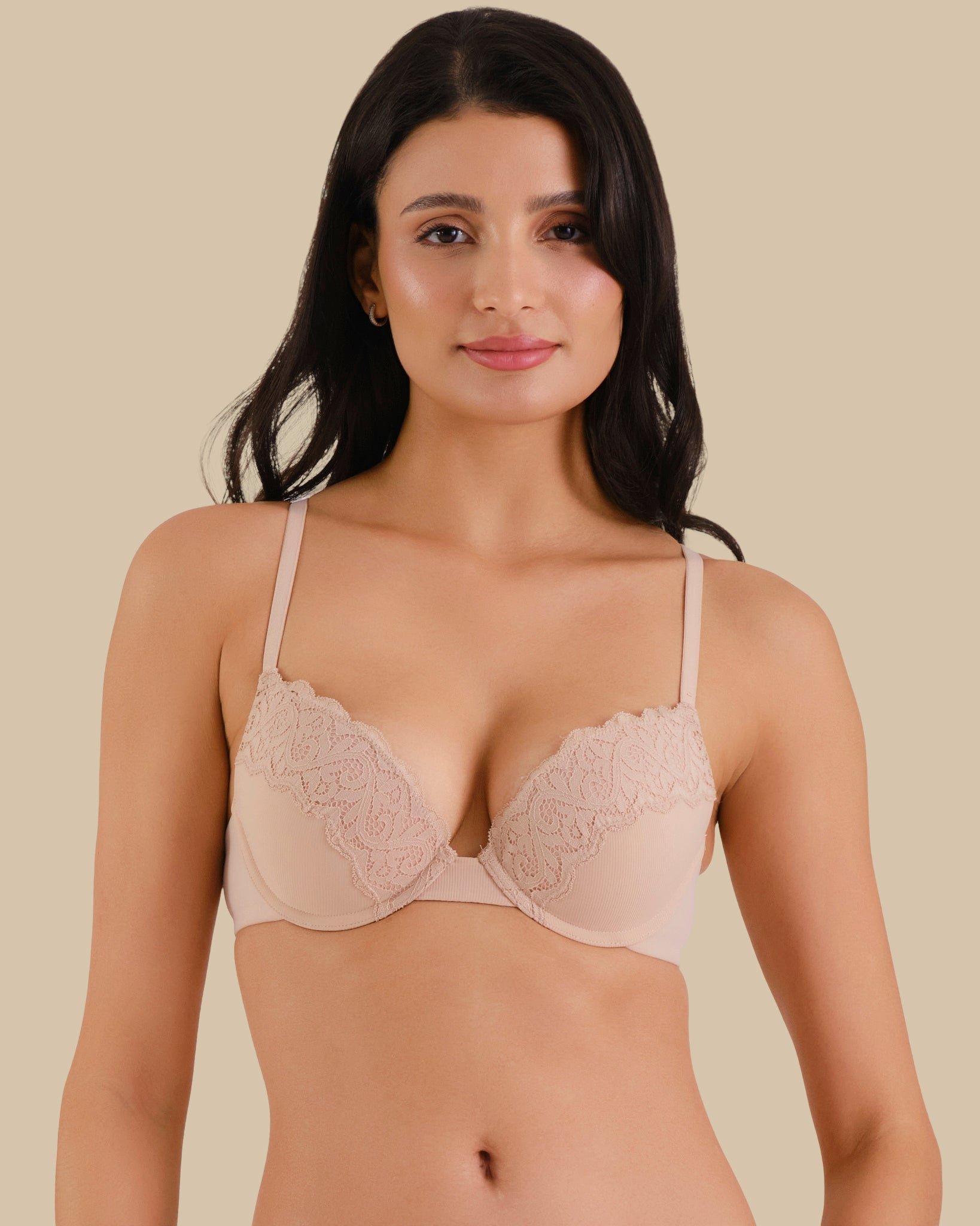 Isla & Evie Bra Push Up Rib RUGBY TAN / 34B