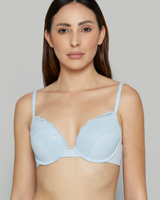 BRA PUSH UP RIB NIAGARA MIST-LSI / 34B