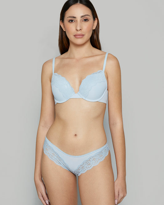 BRA PUSH UP RIB NIAGARA MIST-LSI / 34B