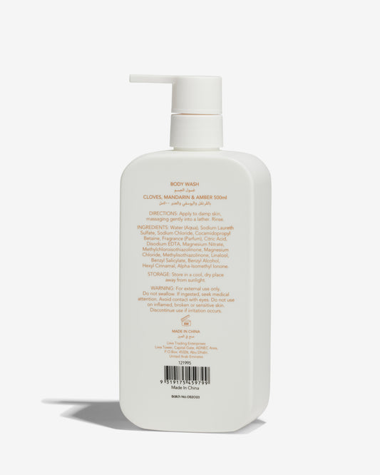 Cloves, Mandarin & Amber Body Wash 500ml -Isla & Evie