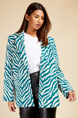 Little Mistress Green Zebra Blazer