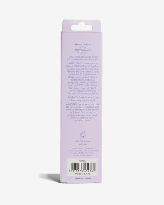 Spicy Oud Hand Cream 60ml -Isla & Evie