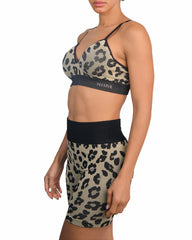 Isla & Evie Moulded Plunge Bra - Leopard Leopard / LARGE