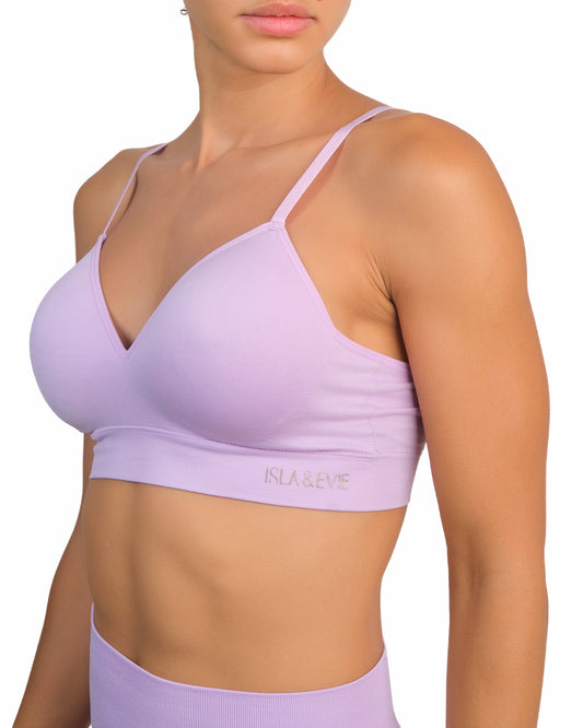 Isla & Evie Moulded Plunge Bra - Lilac Lilac / LARGE