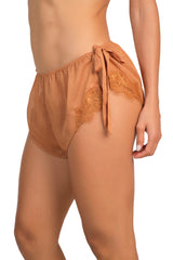 Isla & Evie Brie Tie Side Flirty Shorts Copper Bronze / XS