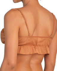 Isla & Evie Brie Tie Front Bralette Copper Bronze / XS