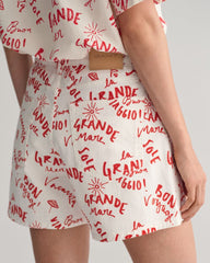 Text Print Shorts