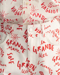 Text Print Shorts