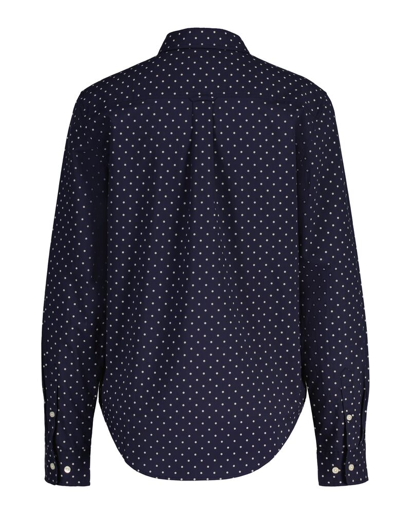 Regular Fit Dot Print Cotton Voile Shirt