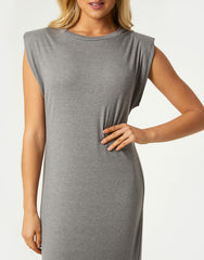 Little Mistress Grey Midi Dress