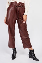 Little Mistress Red Pu Trousers