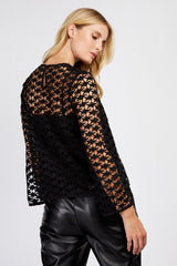 Little Mistress Black Guipure Top