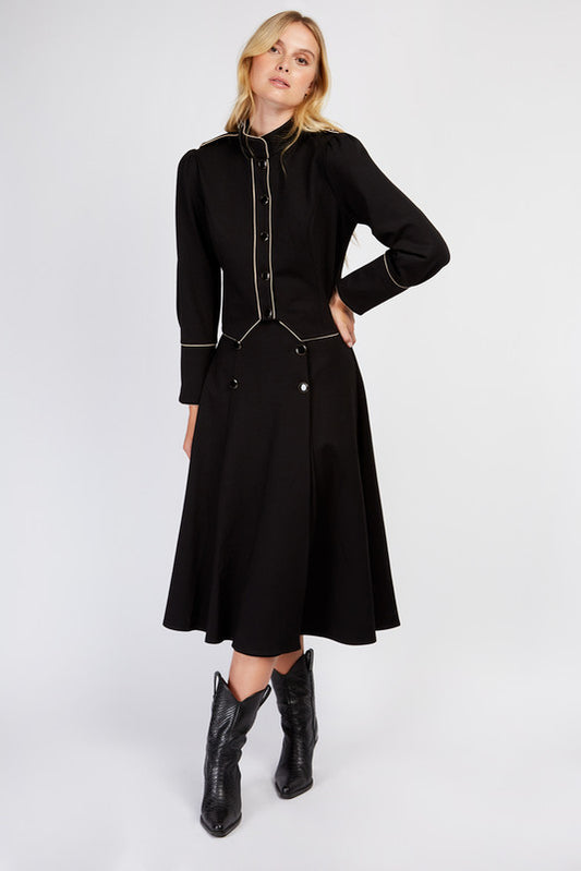 Little Mistress Black Button Jacket