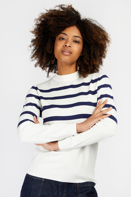 Little Mistress Navy Stripe Top