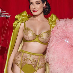 Dita Von Teese Julias Roses Balconnette Bra - Yellow