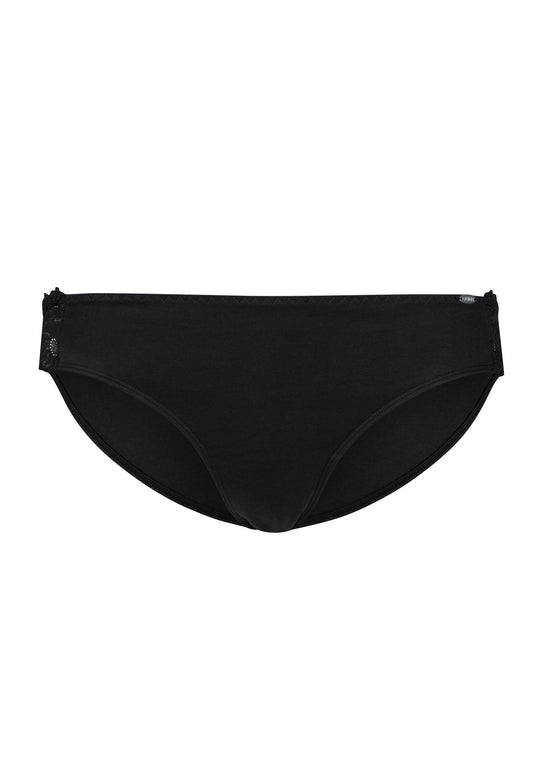 Skiny Every Day In Cotton Lace Multipack Bikini Briefs 2 Pack Black