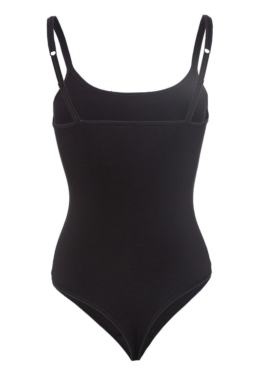 Skiny Bodysuit Thong Back Black